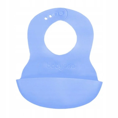  Silicone bib with adjustable fastening gray 6m+ BabyOno