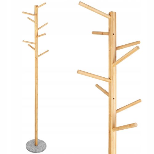  Cintre sur pied en bois Springos, nuances de marron