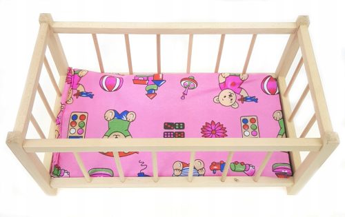  Bed + Mattress For Dolls Toys Wooden