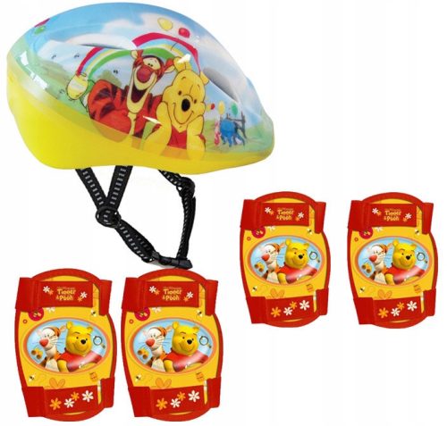 Seven Winnie l'ourson casque de vélo universel + coudières et genouillères Disney Winnie l'ourson universel rouge