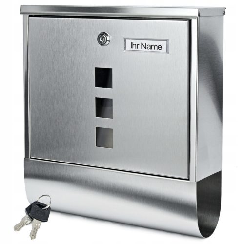 Euro mailbox, silver mailbox VERDA