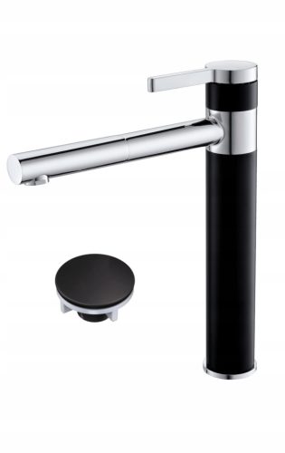 Black stand kitchen faucet from Moderno Flusso