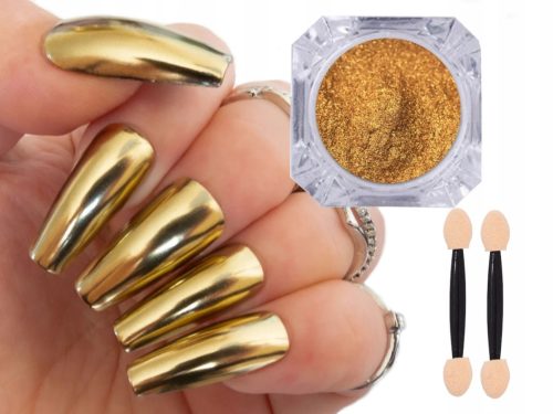  GOLD METALLIC NAIL DUST MIRROR EFFECT SURFACE FOR HYBRIDS