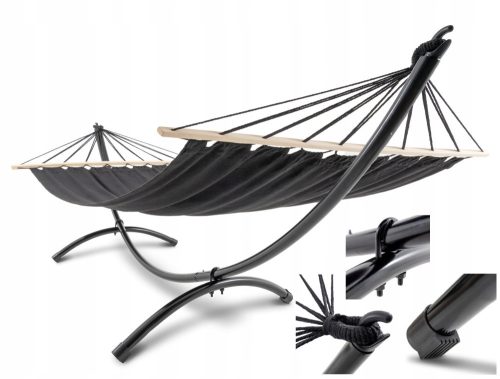 Garden and Terrace Hammocks Hammock with Di-Volio pole, black, 120 kg, 280 x 100