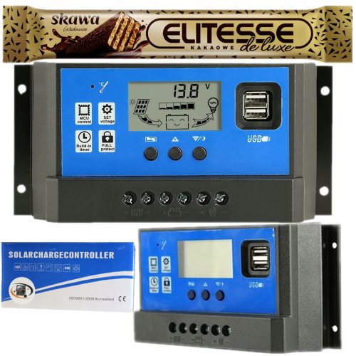 SOLAR-LADECONTROLLER 12V 24V LCD-PANEL 30A + SKAWA WAFFLE ELITESSE DE LUX 20G