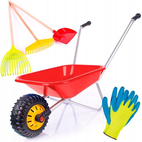 Wheelbarrow + TOOL SET RABBERS, SHOVEL, GLOVES