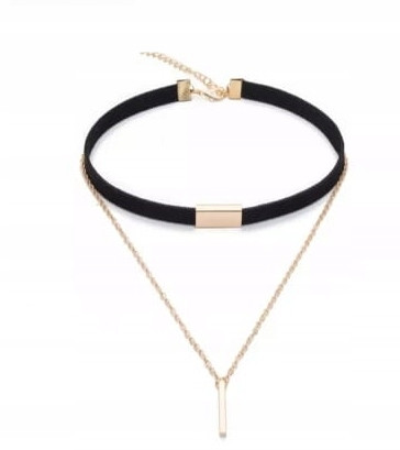  Md Black Choker Necklace Neck Plaque