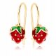  Gold Earrings 925 Colorful Strawberries for Children