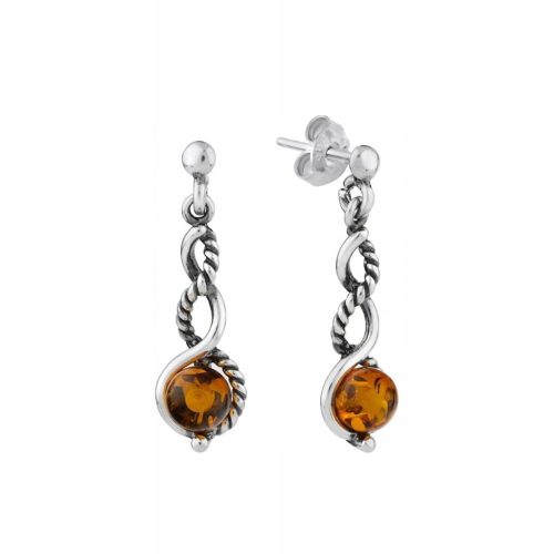  SILVER EARRINGS WITH AMBER