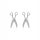  Fraise earrings scissors silver 925 with zircons