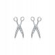  Fraise earrings scissors silver 925 with zircons