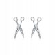  Fraise earrings scissors silver 925 with zircons