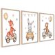  Set of 3 posters children's pictures fox teddy bear 30x40