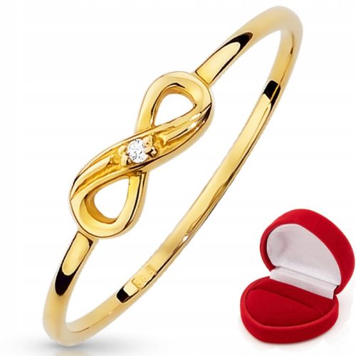  Infinity ring, cubic zirconia GOLD 333 8K