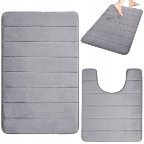 SET OF MICROFIBER BATH RUGS, 2 PIECES.