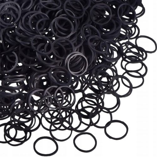  Set of black silicone rubber bands