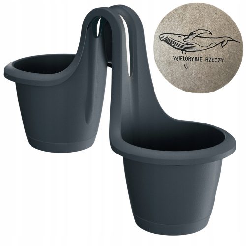  Prosperplast flowerpot 46 cm x 23 x 33.6 cm diameter 22.5 cm plastic black