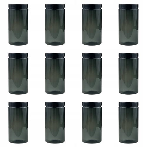 Food container Emcor packaging container 1500 ml transparent anthracite, 12 pieces