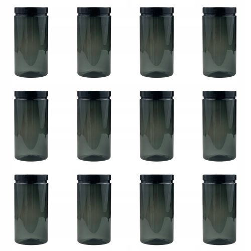 Food container Emcor packaging container 1500 ml transparent anthracite, 12 pieces