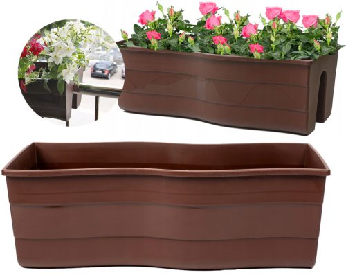  Form-Plastic flowerpot 58.5 cm x 29 x 20 cm, plastic in brown and beige tones