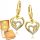  Gold Earrings 925 Hanging Hearts Hearts Engraving