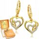  Gold Earrings 925 Hanging Hearts Hearts Engraving