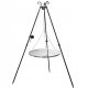  Tripod grill garden campfire grate 80 cm chrome reel crank