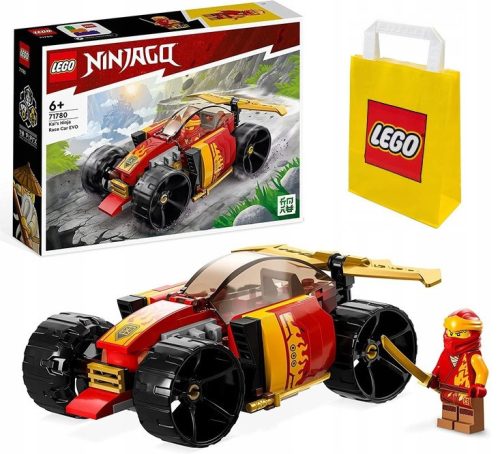  LEGO Ninjago Kaia EVO Ninja Racing Car 71780 + LEGO Paper Bag 6315786 Yellow 24x8x18 cm