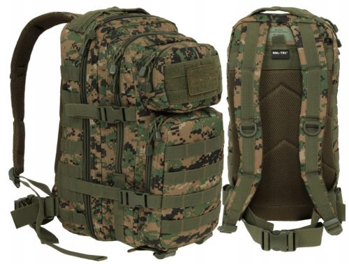 Mil-Tec Assault Pack Small 20L in Digital Woodland - Tactical, Survival, and Daily Use Backpack