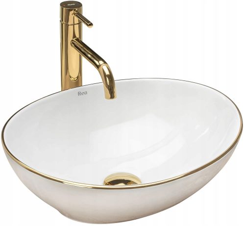 Rea oval countertop washbasin without overflow