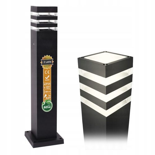 Light poles, Garden Mountains E27 square light pole, 61 cm, black