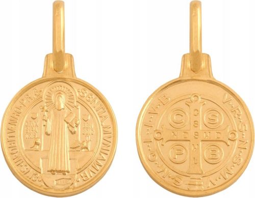  Gold medal 585 with the image of St. Benedict 2.00 baptism communion 14k