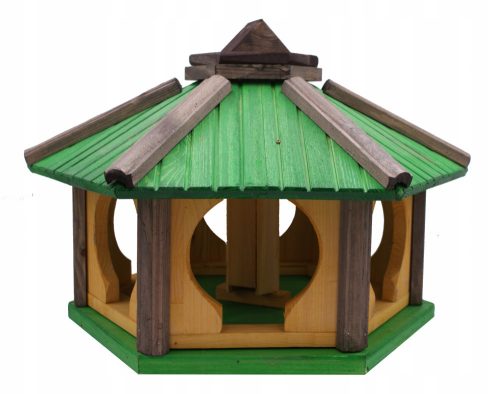  Large green standing wooden birdhouse KW52, Polish manufacturer