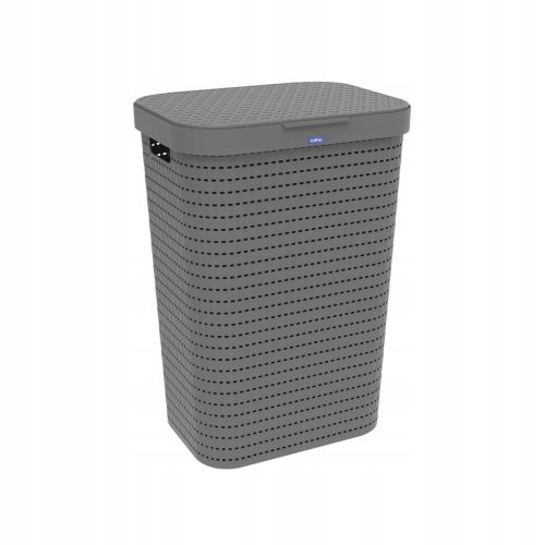  Rotho 55l freestanding laundry basket, grey and silver tones