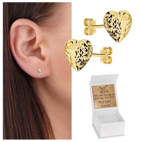  Gold earrings HEARTS DIAMOND HEARTS DELICATE 585