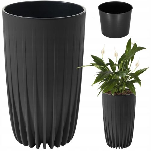  Flowerpot Lamela 42 cm x 25 x 42 cm diameter 25 cm plastic black