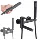 Single-lever wall-mounted bath and shower faucet Ari Slim Tube black