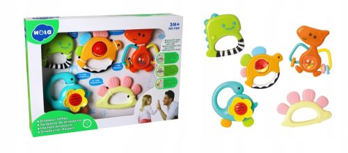  KIK rattle teether, multi-colored silicone