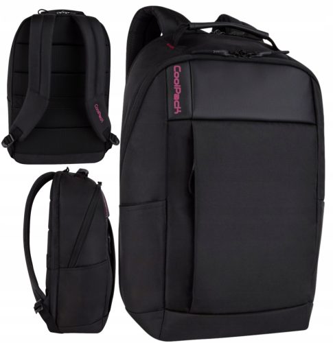 CoolPack SPOT Black 15.6" Laptop Business Backpack – Waterproof and Elegant