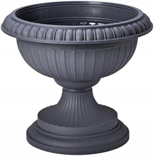  Form-Plastic flowerpot, 36 cm x 41 x 36 cm, diameter 41 cm, plastic shades in grey and silver