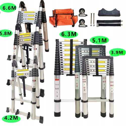 Ladder 6 m Aluminum 15 to 150 kg