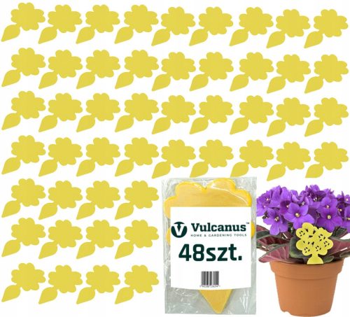  YELLOW Hanging Stickers for Flowers, Earthworms, 48 Pieces