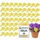  YELLOW Hanging Stickers for Flowers, Earthworms, 48 Pieces