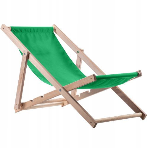  Kadax deck chair, folding wooden deck chair, green wood