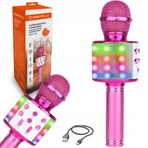  Speaker with microphone Manta MIC21-PKL pink