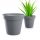  Prosperplast flowerpot, 39 cm x 39 x 36 cm, diameter 39 cm, plastic in grey and silver tones