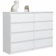  Sara chest of drawers, 8 drawers, living room, bedroom, office 120 x 35 x 99.5 cm, matt white