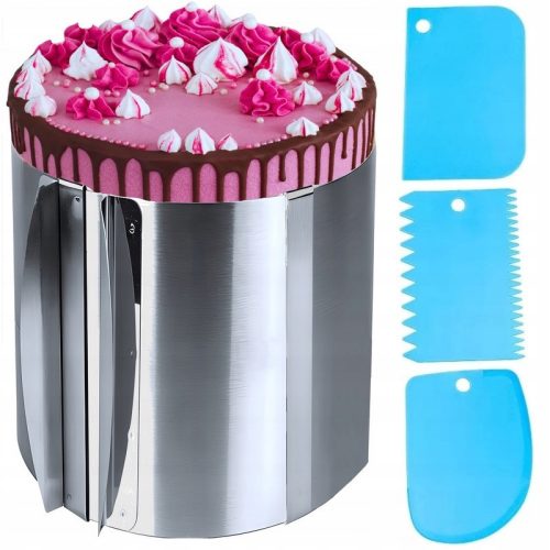 High cake rim cake pan with division H=20CM + 3 cream spatulas