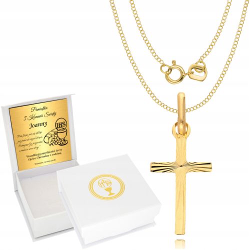  Gold Chain 333 Cross Baptism Communion Engraving