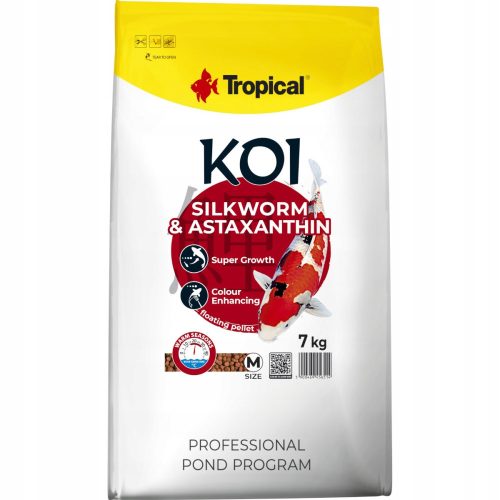  Fischfutter Tropical Koi Silkworm & Astaxanthin M 7kg